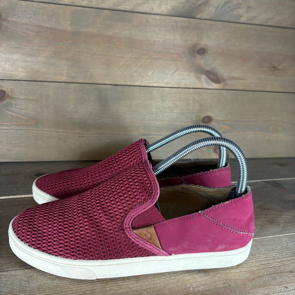 olukau pehuea womens size 8 shoes magenta mesh slip on comfort sneakers